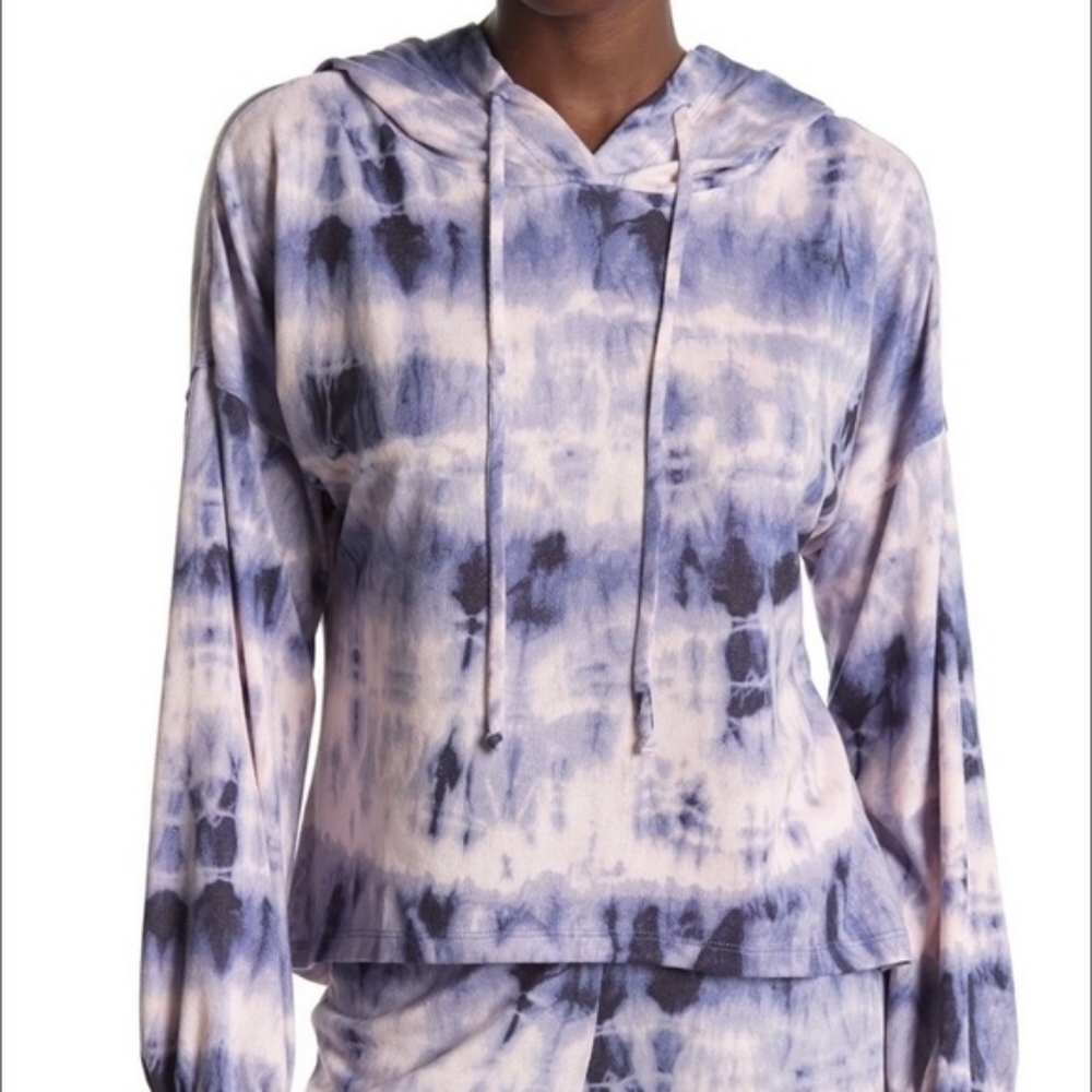 Midnight Bakery Hoodie Blue White Tie Dye Size Medium